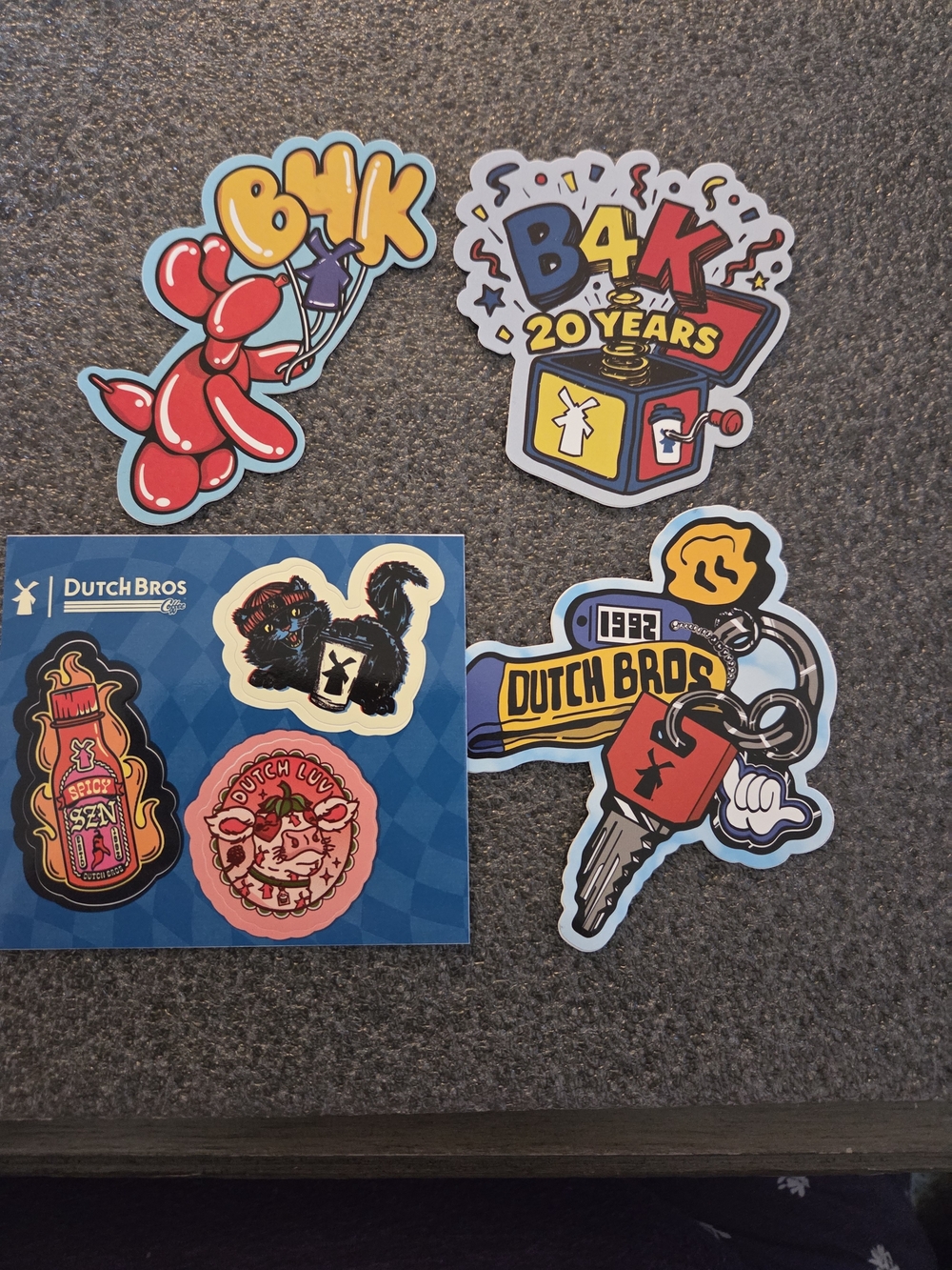Dutch Bros 4 Pack Of Stickers In great condition